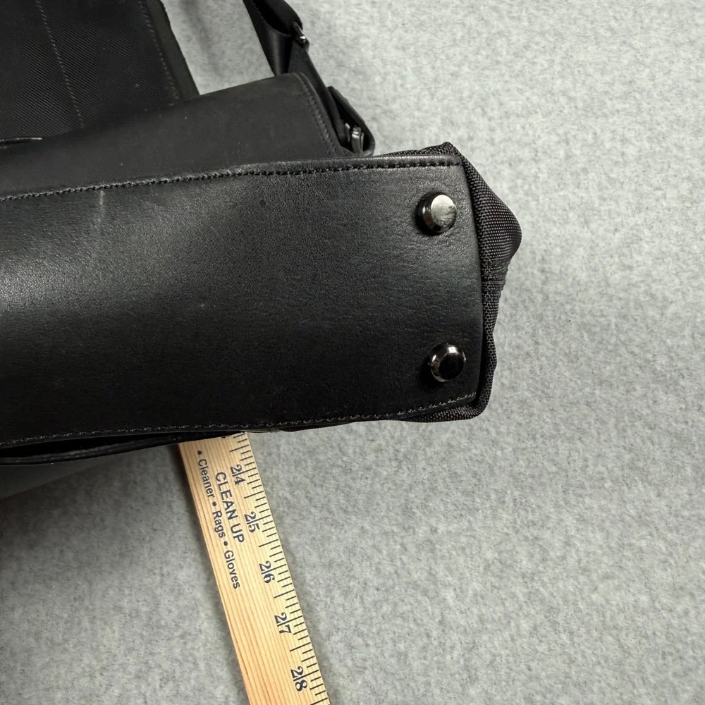 TUMI TICON 32602DT Slim Flap Briefcase Black Leather Nylon w Tablet Case